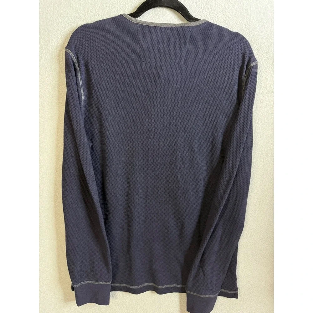 Banana Republic Sweatshirt‎ Men's Medium Blue Gray Long Sleeve Henley Shirt